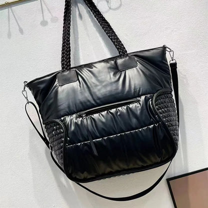 New 2023 Winter space bale Designer HandBag Woman Casual Cotton Bag Down Feather Lady Shoulder Bag sac a mian femme Bolsos Mujer