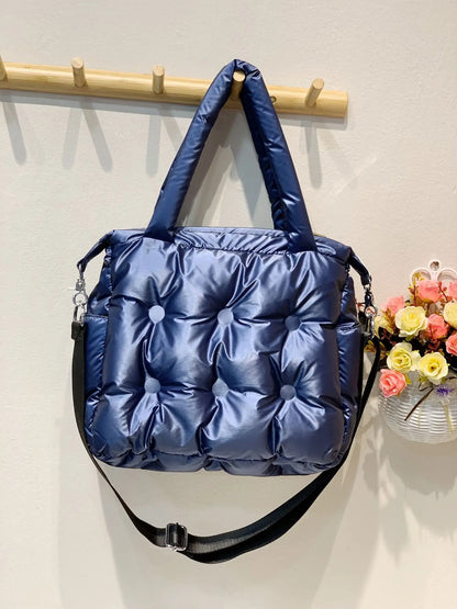 New 2023 Winter space bale Designer HandBag Woman Casual Cotton Bag Down Feather Lady Shoulder Bag sac a mian femme Bolsos Mujer