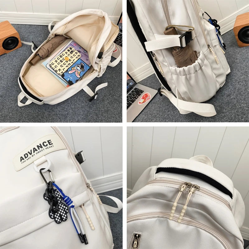 New 2023 Women Backpack Female Waterproof Nylon Travel Bag Large Capacity Kawaii Schoolbag For Teenage Girl Boy Student Bookbag