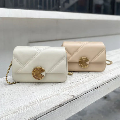 New 2024 Cowhide Women's Bag Rhombus Chain Bags Women's High-end Single Shoulder Genuine Leather Crossbody Bag Luxury Bag
