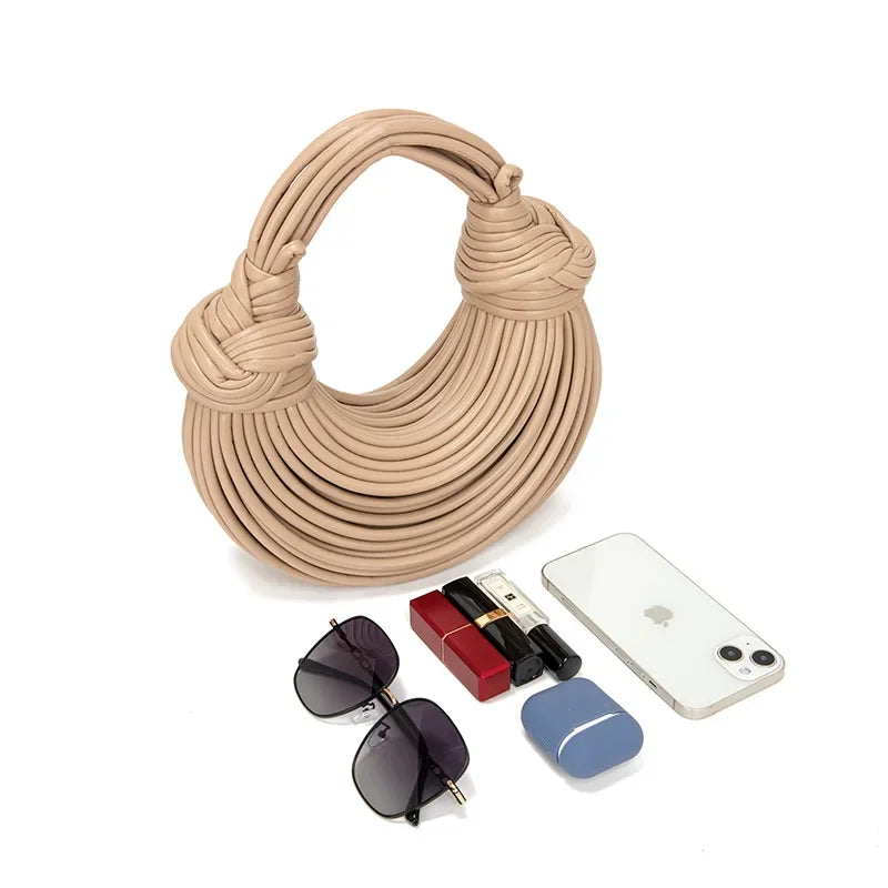 New 2024 Fashion Handwoven Hand-Knit Women's Bag Niche Wrist Bags Hand-carrying Armpit Dumpling Bags Womens Bag