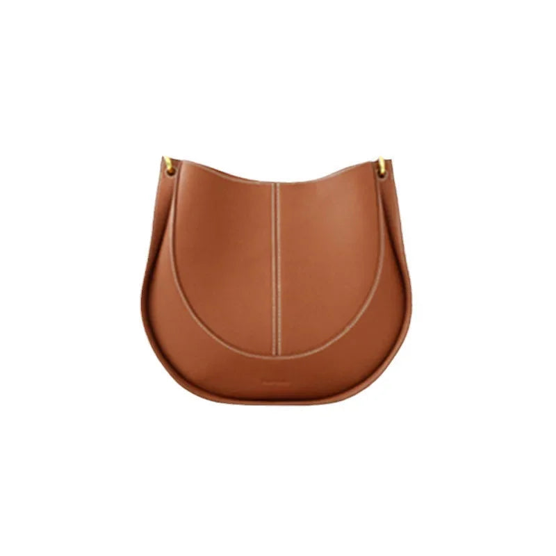 New 2024 First Layer Cowhide Crossbody Bag Light Luxury Women's Bag Design Single Shoulder Genuine Leather Bag