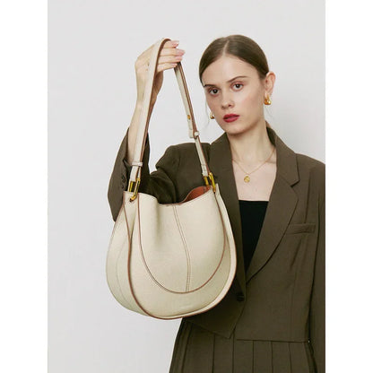 New 2024 First Layer Cowhide Crossbody Bag Light Luxury Women's Bag Design Single Shoulder Genuine Leather Bag