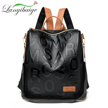 New 2024 Multifunction Vintage Women Backpacks High Quality Female Back Pack Ladies Shoulder Bag Ladies Leather Travel Backpack