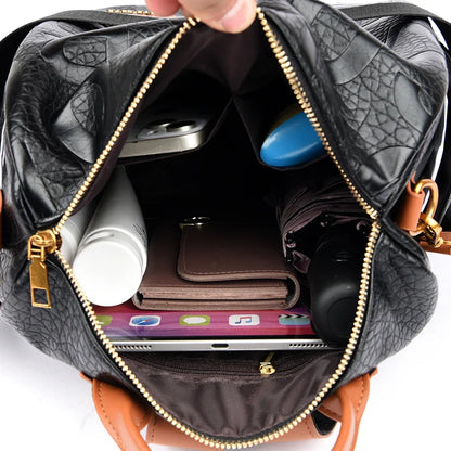 New 2024 Multifunction Vintage Women Backpacks High Quality Female Back Pack Ladies Shoulder Bag Ladies Leather Travel Backpack
