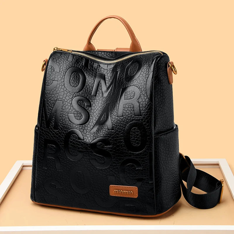 New 2024 Multifunction Vintage Women Backpacks High Quality Female Back Pack Ladies Shoulder Bag Ladies Leather Travel Backpack