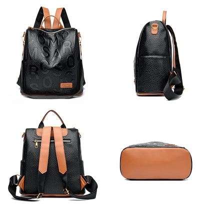 New 2024 Multifunction Vintage Women Backpacks High Quality Female Back Pack Ladies Shoulder Bag Ladies Leather Travel Backpack