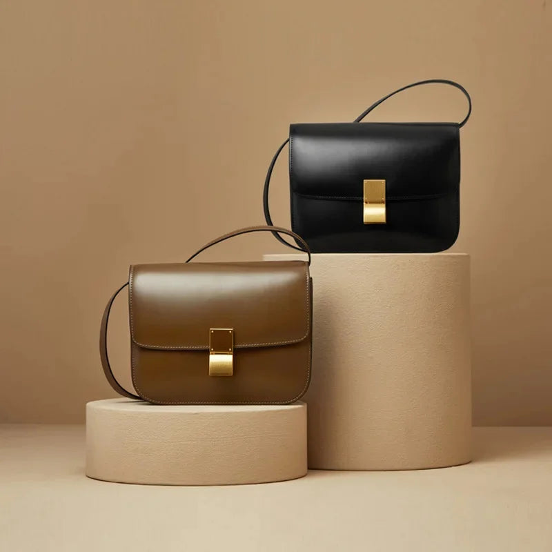 New 2024 Retro Tofu Small Square Messenger Women's Fashion Simple Shoulder Bag Large Capacity Handbag