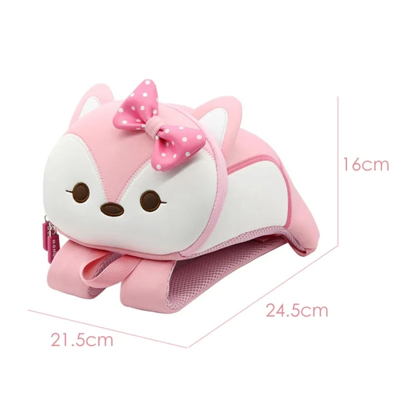 New 3D Cute Fox Kids School Bags for Girls Boys Toddler Children School Backpacks Cartoon Animals Backpacks Mochila Escolar