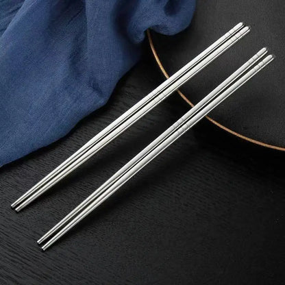 New 5/1 Pair Stainless Steel Chopsticks  Flower Patters Food Sticks Portable Reusable Chopsticks