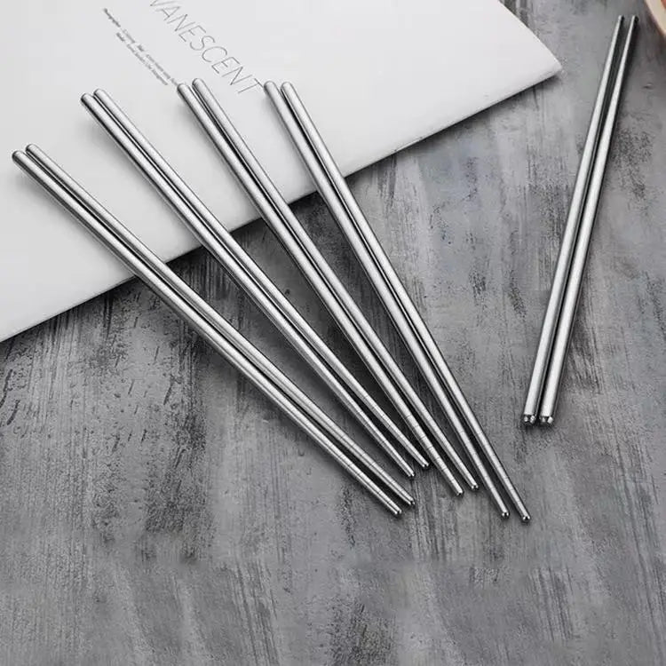New 5/1 Pair Stainless Steel Chopsticks  Flower Patters Food Sticks Portable Reusable Chopsticks