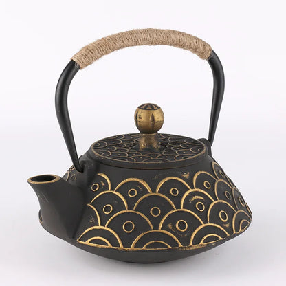 New 7 Chioces Cast Iron Teapot Set Japanese Tea Pot Tetsubin Kettle Enamel 900ml Kung Fu Infusers Metal Net Filter Cooking Tools