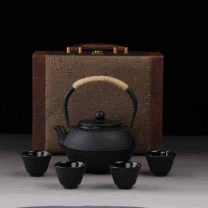 New 7 Chioces Cast Iron Teapot Set Japanese Tea Pot Tetsubin Kettle Enamel 900ml Kung Fu Infusers Metal Net Filter Cooking Tools