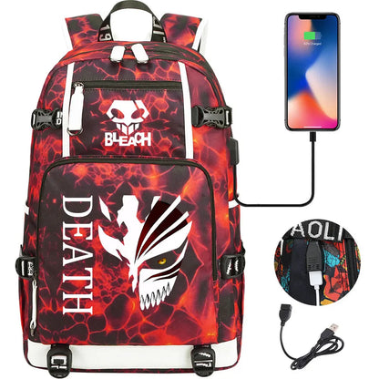 New Anime Bleach USB Large Capacity Teenagers Schoolbags Women Men Laptop Travel Backpack Girls Boys Kids School Book Bags