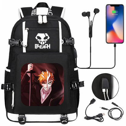 New Anime Bleach USB Large Capacity Teenagers Schoolbags Women Men Laptop Travel Backpack Girls Boys Kids School Book Bags