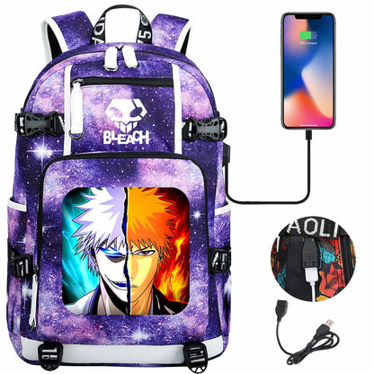 New Anime Bleach USB Large Capacity Teenagers Schoolbags Women Men Laptop Travel Backpack Girls Boys Kids School Book Bags
