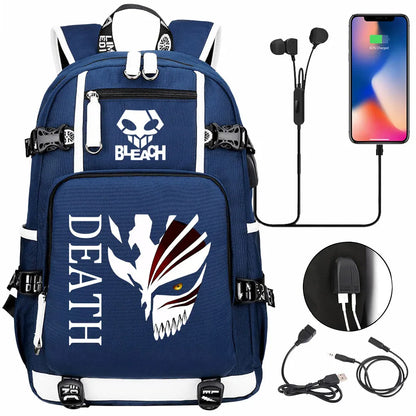 New Anime Bleach USB Large Capacity Teenagers Schoolbags Women Men Laptop Travel Backpack Girls Boys Kids School Book Bags
