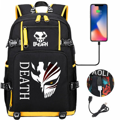 New Anime Bleach USB Large Capacity Teenagers Schoolbags Women Men Laptop Travel Backpack Girls Boys Kids School Book Bags