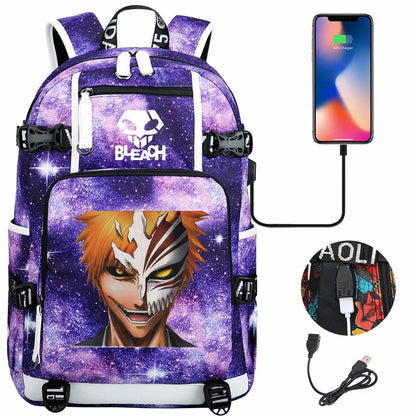 New Anime Bleach USB Large Capacity Teenagers Schoolbags Women Men Laptop Travel Backpack Girls Boys Kids School Book Bags