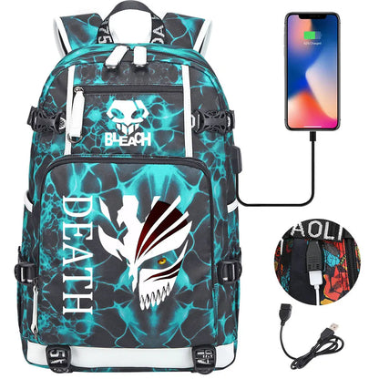 New Anime Bleach USB Large Capacity Teenagers Schoolbags Women Men Laptop Travel Backpack Girls Boys Kids School Book Bags