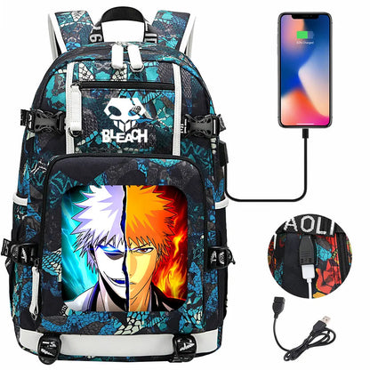 New Anime Bleach USB Large Capacity Teenagers Schoolbags Women Men Laptop Travel Backpack Girls Boys Kids School Book Bags