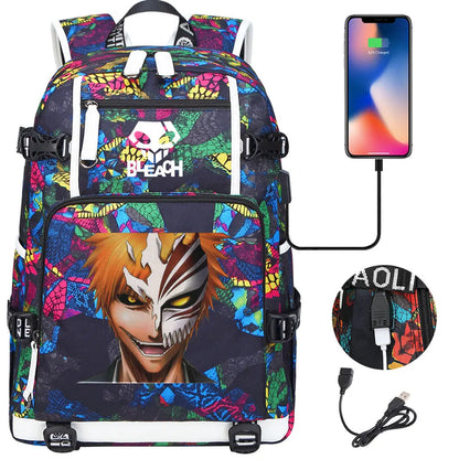 New Anime Bleach USB Large Capacity Teenagers Schoolbags Women Men Laptop Travel Backpack Girls Boys Kids School Book Bags