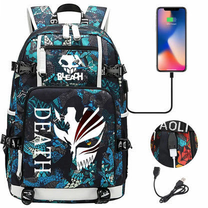New Anime Bleach USB Large Capacity Teenagers Schoolbags Women Men Laptop Travel Backpack Girls Boys Kids School Book Bags