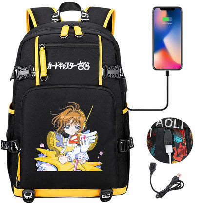 New Anime Cardcaptors USB Large Capacity Teenagers Schoolbags Women Men Laptop Travel Backpack Girls Boys Kids School Book Bags
