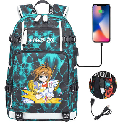 New Anime Cardcaptors USB Large Capacity Teenagers Schoolbags Women Men Laptop Travel Backpack Girls Boys Kids School Book Bags