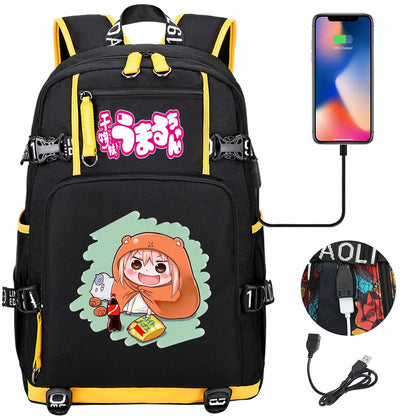 New Anime Himouto! Umaru-chan USB Boy Girl Book School Bags Large Capacity Teenagers Schoolbags Women Men Travel Laptop Backpack