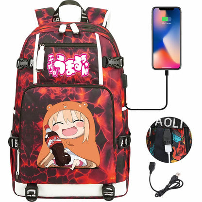 New Anime Himouto! Umaru-chan USB Boy Girl Book School Bags Large Capacity Teenagers Schoolbags Women Men Travel Laptop Backpack