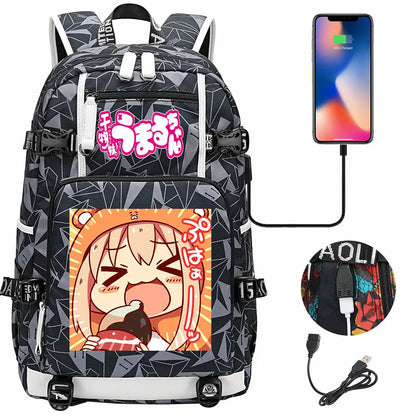 New Anime Himouto! Umaru-chan USB Boy Girl Book School Bags Large Capacity Teenagers Schoolbags Women Men Travel Laptop Backpack