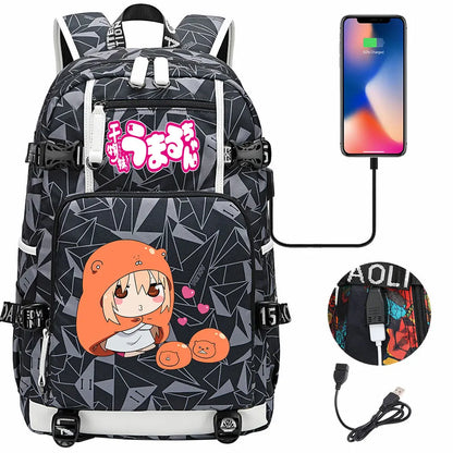 New Anime Himouto! Umaru-chan USB Boy Girl Book School Bags Large Capacity Teenagers Schoolbags Women Men Travel Laptop Backpack
