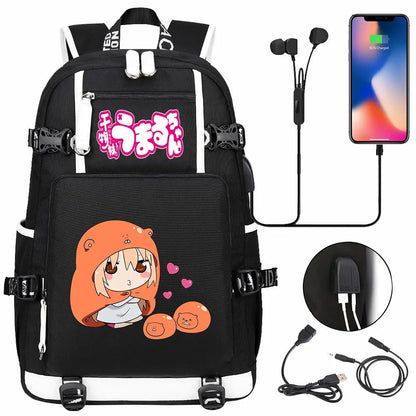 New Anime Himouto! Umaru-chan USB Boy Girl Book School Bags Large Capacity Teenagers Schoolbags Women Men Travel Laptop Backpack