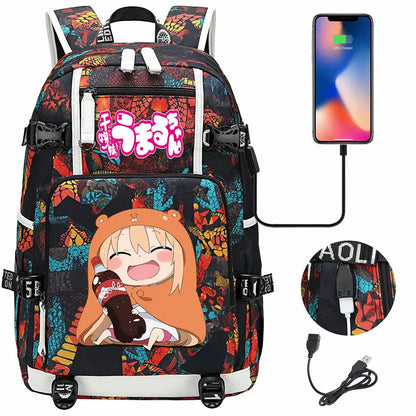 New Anime Himouto! Umaru-chan USB Boy Girl Book School Bags Large Capacity Teenagers Schoolbags Women Men Travel Laptop Backpack