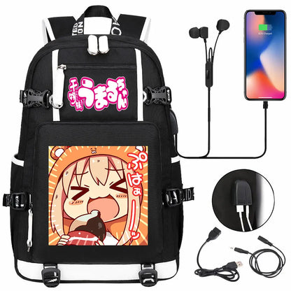 New Anime Himouto! Umaru-chan USB Boy Girl Book School Bags Large Capacity Teenagers Schoolbags Women Men Travel Laptop Backpack