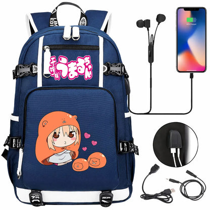 New Anime Himouto! Umaru-chan USB Boy Girl Book School Bags Large Capacity Teenagers Schoolbags Women Men Travel Laptop Backpack