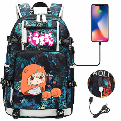 New Anime Himouto! Umaru-chan USB Boy Girl Book School Bags Large Capacity Teenagers Schoolbags Women Men Travel Laptop Backpack