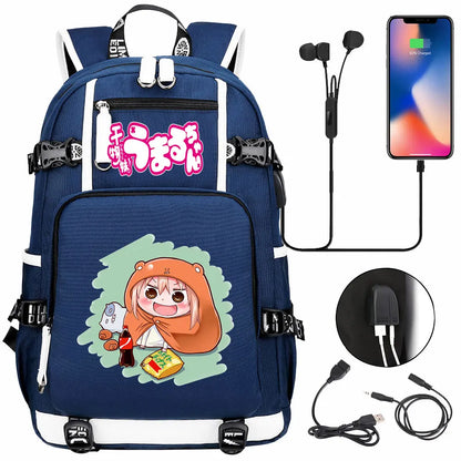 New Anime Himouto! Umaru-chan USB Boy Girl Book School Bags Large Capacity Teenagers Schoolbags Women Men Travel Laptop Backpack