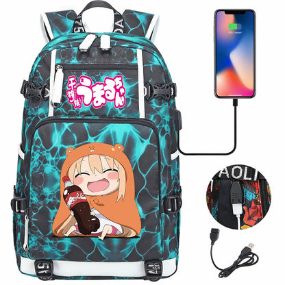 New Anime Himouto! Umaru-chan USB Boy Girl Book School Bags Large Capacity Teenagers Schoolbags Women Men Travel Laptop Backpack