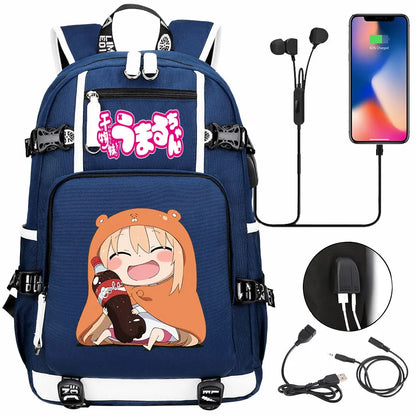 New Anime Himouto! Umaru-chan USB Boy Girl Book School Bags Large Capacity Teenagers Schoolbags Women Men Travel Laptop Backpack