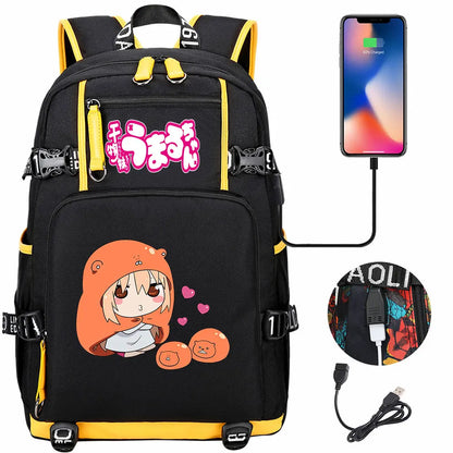 New Anime Himouto! Umaru-chan USB Boy Girl Book School Bags Large Capacity Teenagers Schoolbags Women Men Travel Laptop Backpack