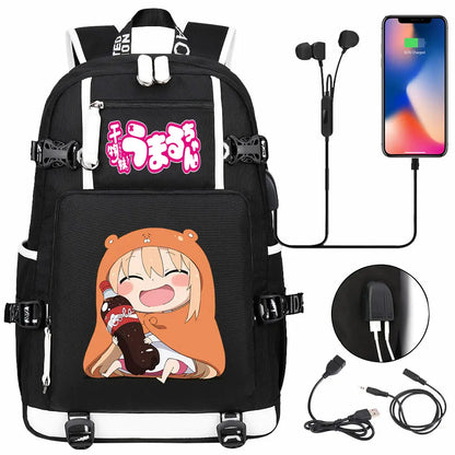 New Anime Himouto! Umaru-chan USB Boy Girl Book School Bags Large Capacity Teenagers Schoolbags Women Men Travel Laptop Backpack