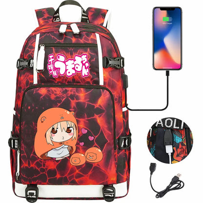 New Anime Himouto! Umaru-chan USB Boy Girl Book School Bags Large Capacity Teenagers Schoolbags Women Men Travel Laptop Backpack