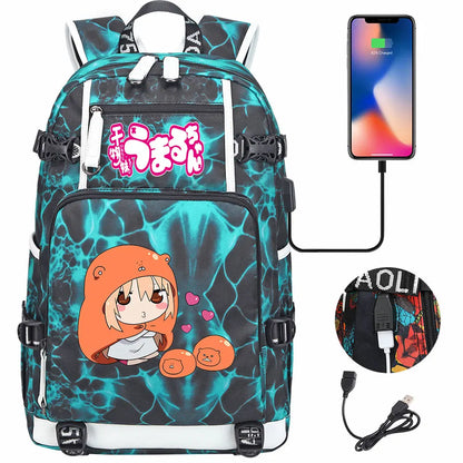 New Anime Himouto! Umaru-chan USB Boy Girl Book School Bags Large Capacity Teenagers Schoolbags Women Men Travel Laptop Backpack