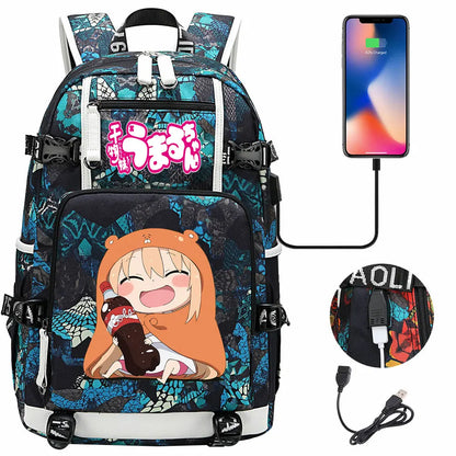 New Anime Himouto! Umaru-chan USB Boy Girl Book School Bags Large Capacity Teenagers Schoolbags Women Men Travel Laptop Backpack