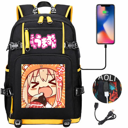 New Anime Himouto! Umaru-chan USB Boy Girl Book School Bags Large Capacity Teenagers Schoolbags Women Men Travel Laptop Backpack