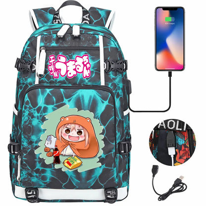 New Anime Himouto! Umaru-chan USB Boy Girl Book School Bags Large Capacity Teenagers Schoolbags Women Men Travel Laptop Backpack
