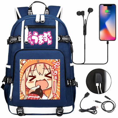 New Anime Himouto! Umaru-chan USB Boy Girl Book School Bags Large Capacity Teenagers Schoolbags Women Men Travel Laptop Backpack