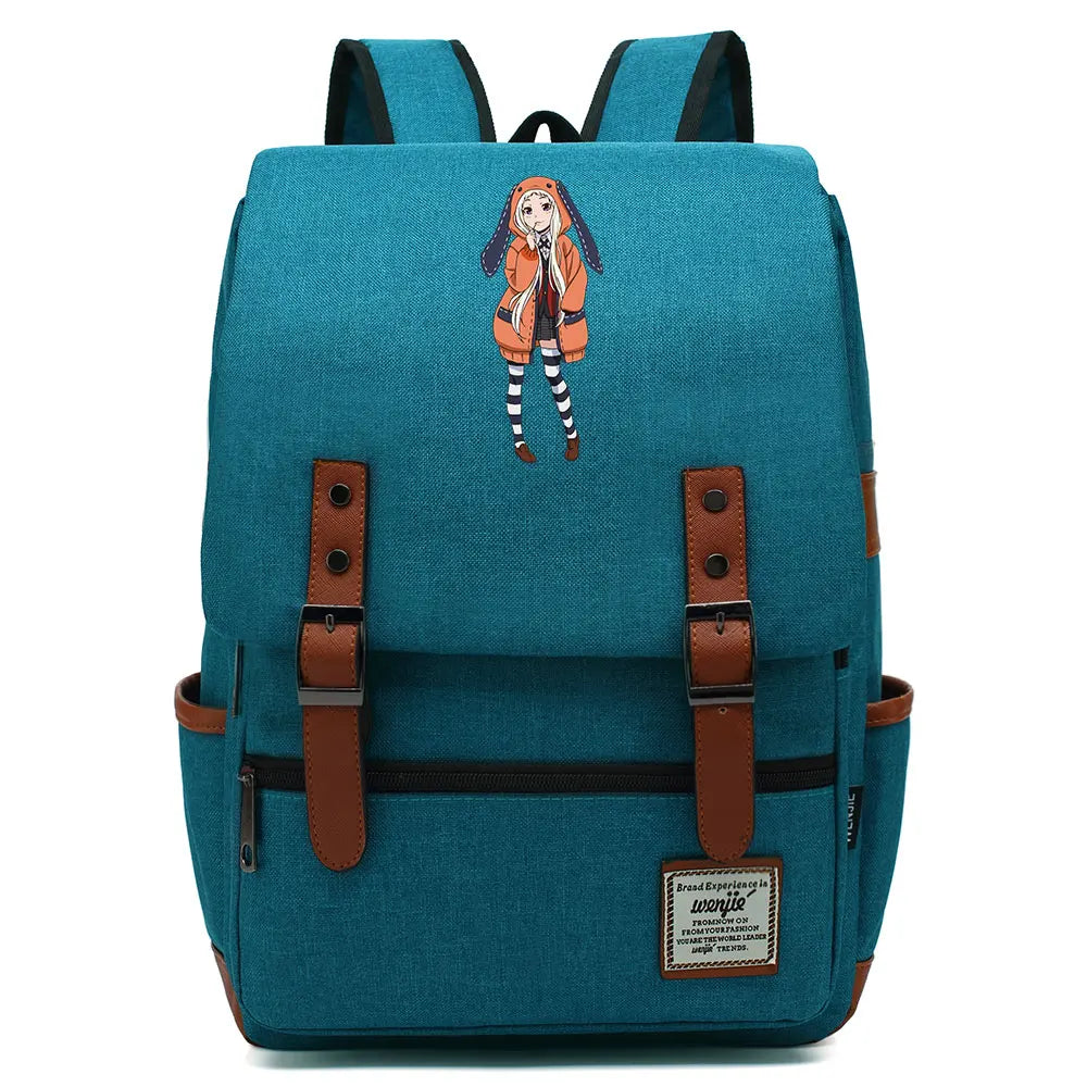 New Anime Kakegurui Boy Girl Kids Student School Book Bags Teenagers Canvas Women Bagpack Men Laptop Travel Backpack
